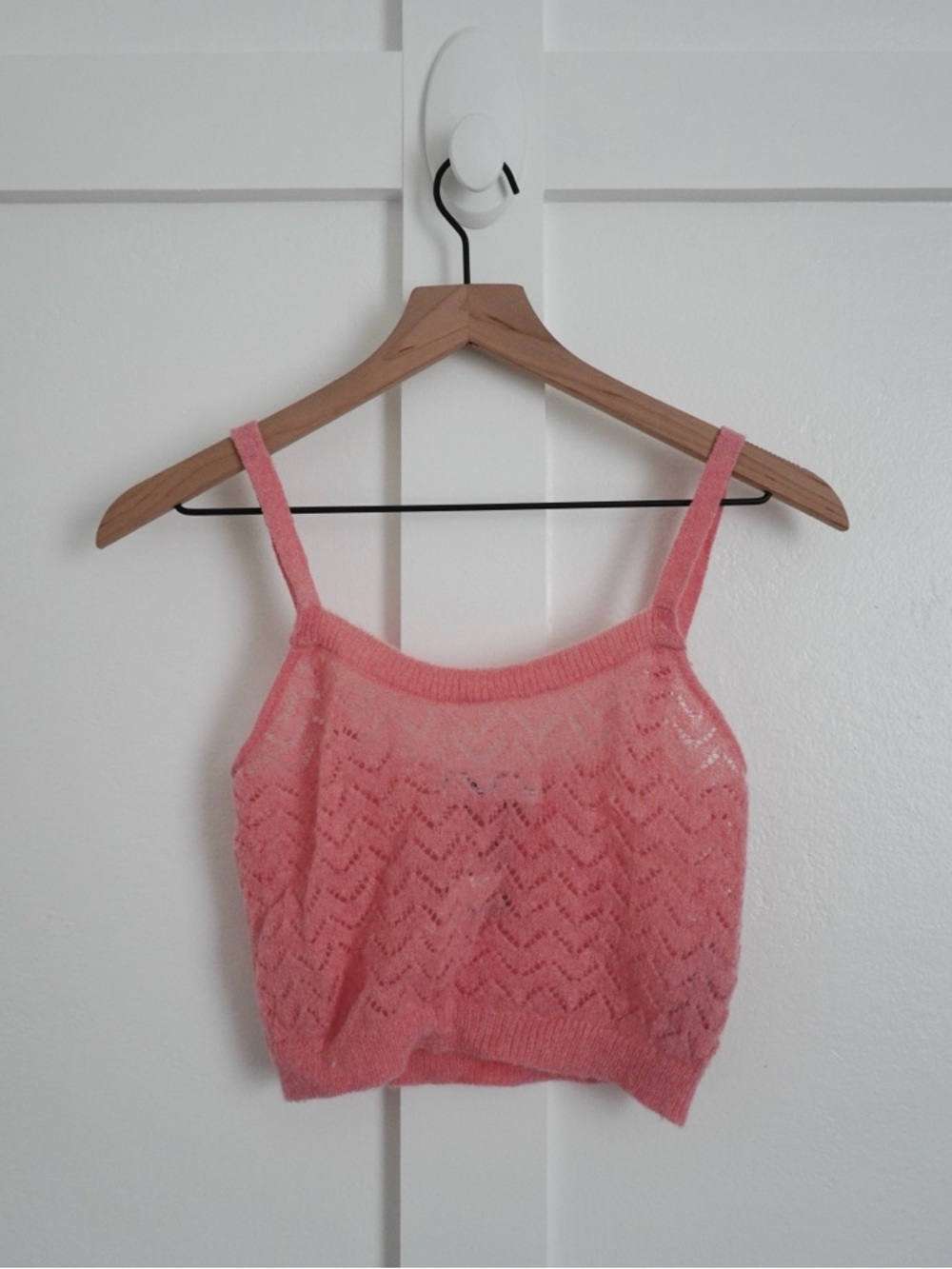 Zara Pink Knit Cropped Tank